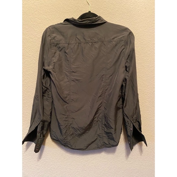 Dark Olive Green “Pure Collection” 100% Silk Button-Up Shirt - Picture 2 of 4